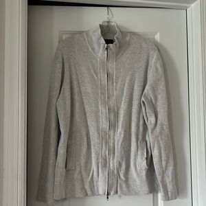Express Grey/Gray Zippered Jacket Stand Up Collar Size L
